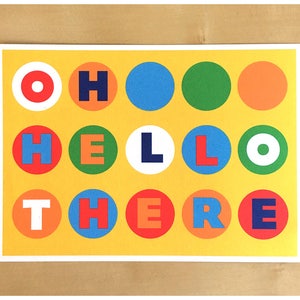 Oh Hello There Postcard Postcards Greeting Stationery Say Hi To A Friend or Send to Elected Officials image 1