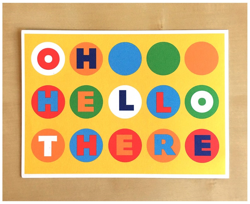 Oh Hello There Postcard Postcards Greeting Stationery Say Hi To A Friend or Send to Elected Officials image 1