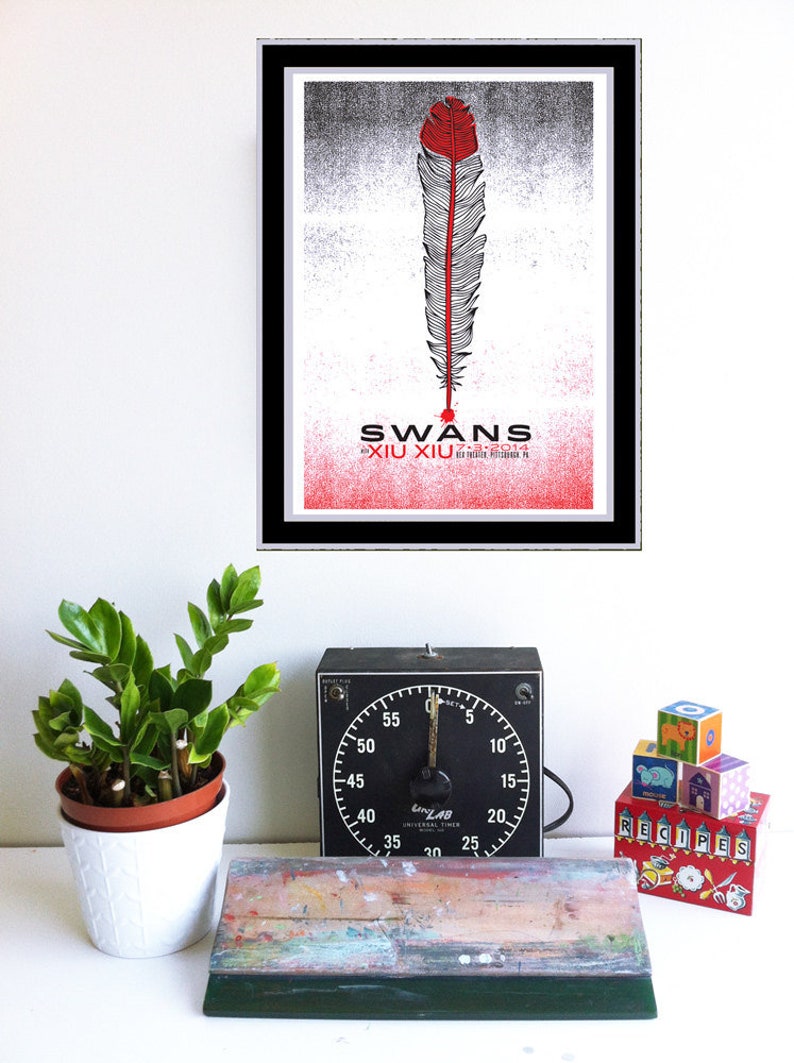 Rock Poster Swans & Xiu Xiu Silkscreen Print Hand Pulled Poster image 1