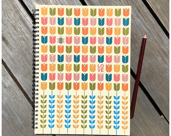 Bee LOVE Spiral Notebook: Garden Art Journal, Blank Sketchbook Paper