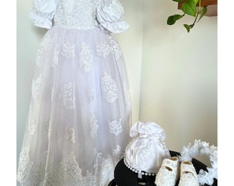 Baptism gown for baby girl, Christening gown, Princess gown for baby girl