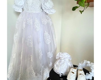 Vestido de bautizo para niña, Vestido de bautizo, Vestido de princesa para niña