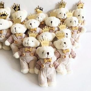 Teddybär-Schlüsselanhänger, Bären-Schlüsselanhänger, Bären-Schlüsselanhänger, Bären-Magnet, personalisierte Bären-Bevorzugung, Bärn-Babyparty, Bären-Schlüsselbund, Babyshower