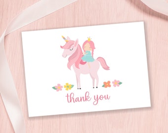 Carte de remerciement d'anniversaire princesse modifiable, merci princesse, modèle de carte de remerciement modifiable, carte de remerciement imprimable, téléchargement numérique