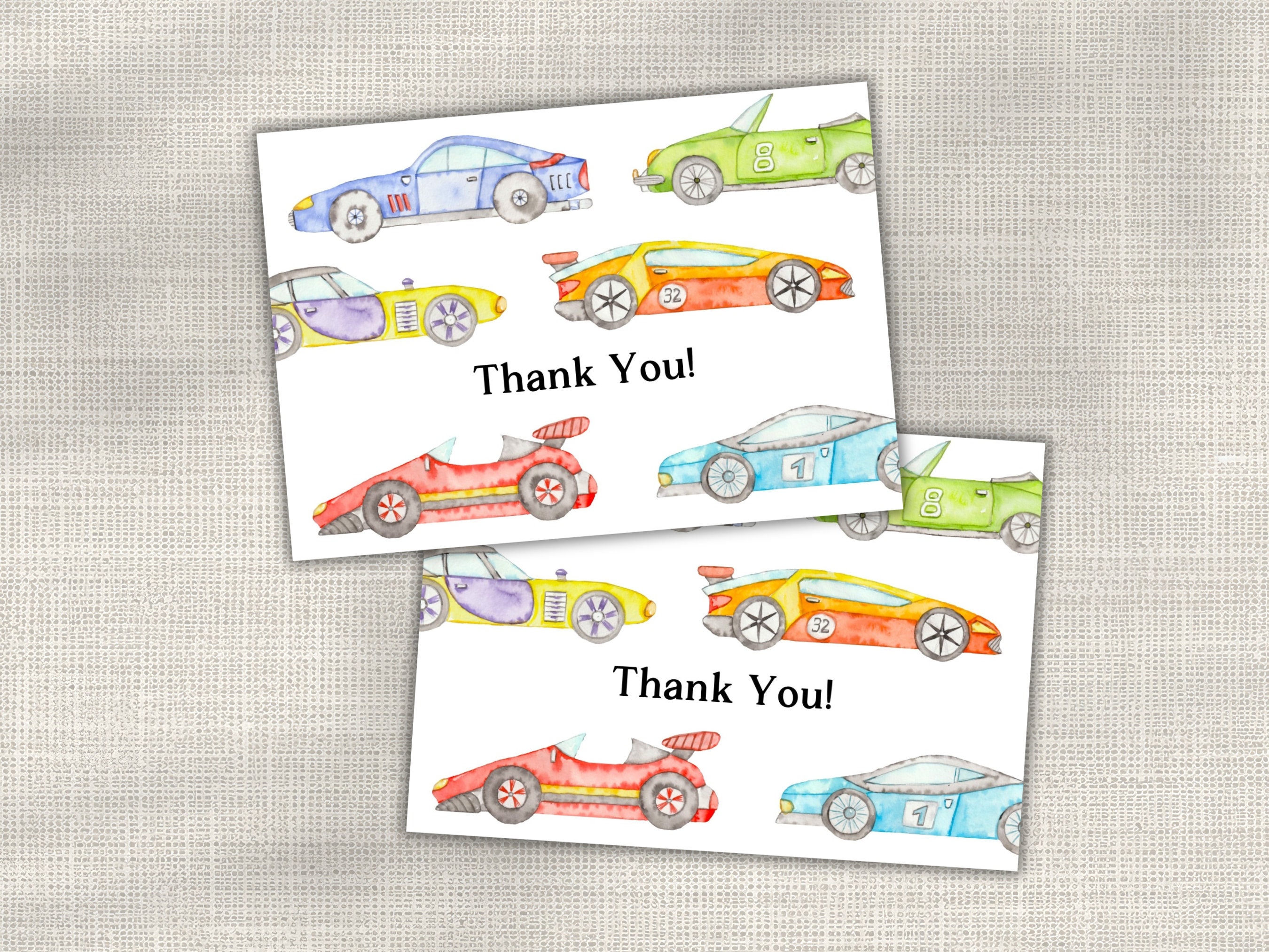 Editable Race Car Thank You Card, Car Thank You, Fully Editable Thank ...