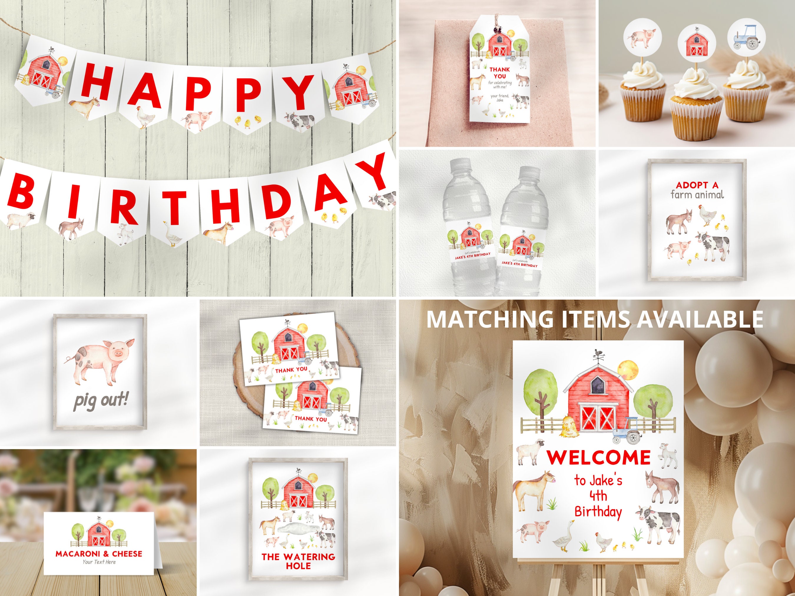 Editable Farm Birthday Party Printable Sign, Farm Party Sign Template ...