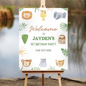 Editable Wild One Birthday Welcome Sign, Birthday Party Sign, Wild One ...