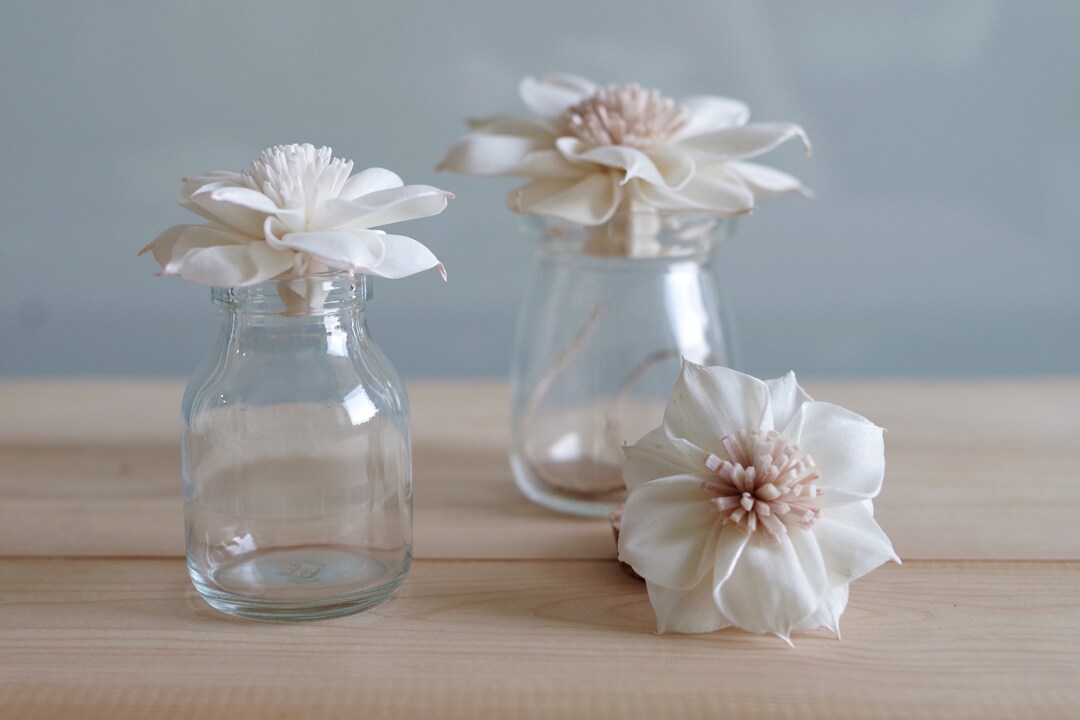 15 Dahlia No.4 Sola Wood Diffuser Flowers 5cm Dia. With Options of Rope ...