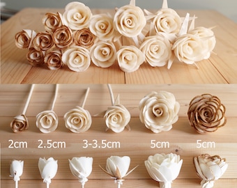 Roses Sola Wood Diffuser Flowers 2-5cm Dia., Set of 15-100pcs.