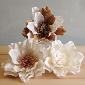2 Magnolia Sola Wood Diffuser Flowers 15 cm Dia.