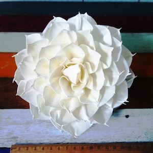 6 Dahlias No.2 Pointed Edge Sola Wood Diffuser Flowers 15 cm Dia.