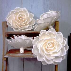 Set of 4 Roses Sola Wood Diffuser Flowers 18 cm Dia.