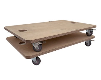 Rechteckige Holzplattform Bewegliche Möbel Dolly 2 Pack Rollende Räder Hochleistungs-Multifunktionsträger