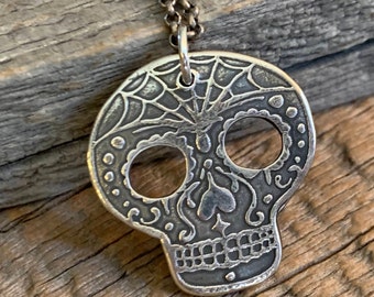 Sugar Skull ... sterling and antiqued silver / exclusive elements and artifacts design