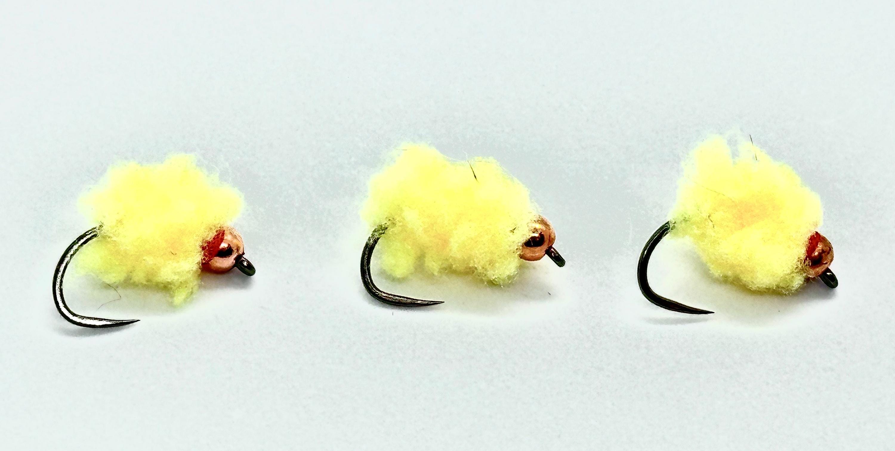 12 Mosche Da Pesca A Mosca Tungsteno Eggstasy, Modello Uovo, Colore Sunburst Giallo, Amo #14