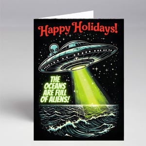 The Oceans are Full of Aliens UFO Christmas Holiday Cards 20 pack