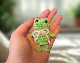 Zitokin Cute Frog Plush Keychain - 8 Inch Green Frog Backpack Charm With Lobster Clasp, Purse Accessory For Girls & Women