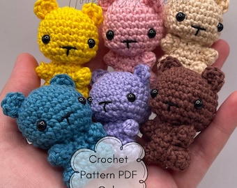 Kissing Teddy Bear Pattern, Handmade Amigurumi Bear Keychain, Valentine&#39;s Day Crochet Pattern
