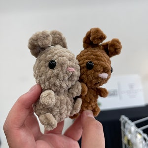 Cute Bunny Keychain, Crocheted Handmade Rabbit Keyring for bags and keychains