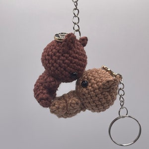 Couples Magnetic Bear Keychain Cute Matching Cute Best Friend Gift Valentine's Day Gift Anniversary Gift Crochet Plushie Handmade Amigurumi