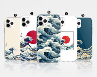 The Great Wave-telefoonhoesje Japans Cover voor iPhone 17 Pro Max, 16e, 15, 14, 12 en Samsung S25 Ultra, S24 FE, A56, Pixel 9 Pro 8