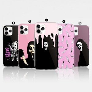 Ghostface Handyhülle Halloween Horror Cover für iPhone 16 Pro Max, 15 Plus, 14, 13, 12, 11, XS & Samsung S25, S24, A55, A54, Pixel 9 Pro 8