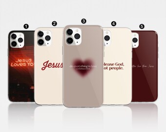 Jesus Love Phone Case Christian God Cover for iPhone 17 Pro Max, 16e, 15, 14, 12 & Samsung S25 Ultra, S24 FE, A56, Pixel 9 Pro 8