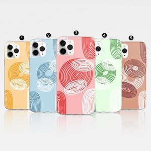 Minimalist Geometric Phone Case Pattern Cover for iPhone 16 Pro Max, 15 Plus, 14, 13, 12, 11, XS & Samsung S25, S24, A55, A54, Pixel 9 Pro 8