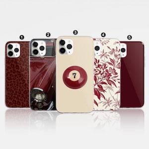Ästhetische Burgund Handyhülle, rote Hülle für iPhone 16 Pro Max, 15 Plus, 14, 13, 12, 11, XS & Samsung S25, S24, A55, A54, Pixel 9 Pro 8