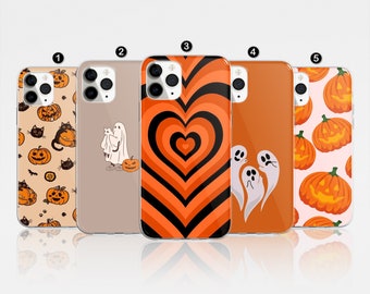 Halloween Phone Case Autumn Pumpkin Cover for iPhone 17 Pro Max, 16e, 15, 14, 12 & Samsung S25 Ultra, S24 FE, A56, Pixel 9 Pro 8
