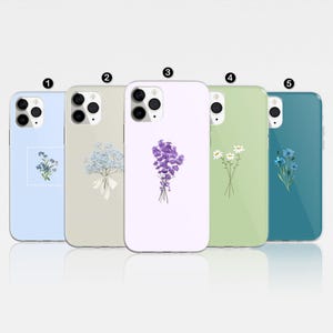 Custodia per telefono con motivo floreale minimalista, adatta per iPhone 16 Pro Max, 15 Plus, 14, 13, 12, 11, XS e Samsung S24, S23, A55, A54, Pixel 8