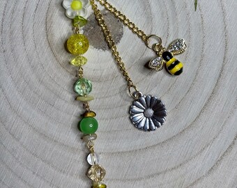 Bee and Flower Inspired Keychain