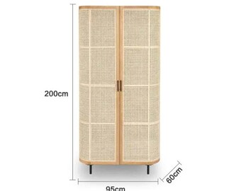 OEM Custom Made Modern MDF Rattan Wood Wardrobe Bedroom Storage Cabinets Walk in Closet Wardrobes Design