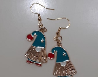 Christmas gnome earrings
