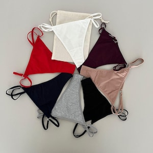7-Pack Thong Set, Cotton Fabric Thong Set, Cotton Lingerie, 7- Pack Underwear, Homewear, One Underwear Every Day, 7 Days Underwear