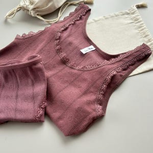 Plum Organic Underwear Set, Plum Organic Homewear Set, Pointelle Underwear Set