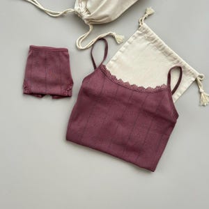 Organic Cotton Lingerie Set, Plum Purple Sleepwear