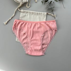 Pink Cotton Panties Set, Organic Low Rise Panty Set, Pink Underwear, Pink Cotton Lingerie, Two Pack, Three Pack, Four Pack, Organic Gift Set