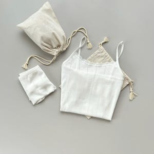 Organic Cotton Homewear Set, White Homewear Set , White Cotton Sleepwear, Cotton Lingerie Set, White Lingerie Set