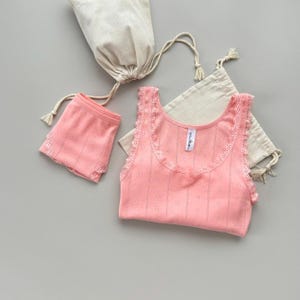 Organic Cotton Homewear Set, Pink Homewear Set , Pink Cotton Sleepwear, Cotton Lingerie Set, Pink Lingerie Set