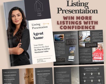 Luxury Real Estate Listing Presentation: Canva Template (67 Page)