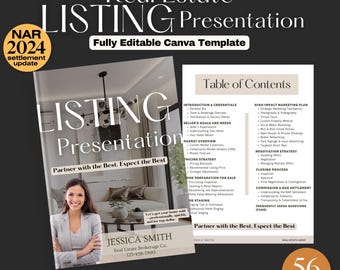 Mall för presentation av fastighetsannonser: Guide för säljare av fastighetsmäklare (Canva, NAR 2024)