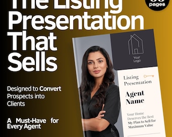 Modèle de présentation d'annonce immobilière : marketing pour agent immobilier de 67 pages (Canva, téléchargement numérique)