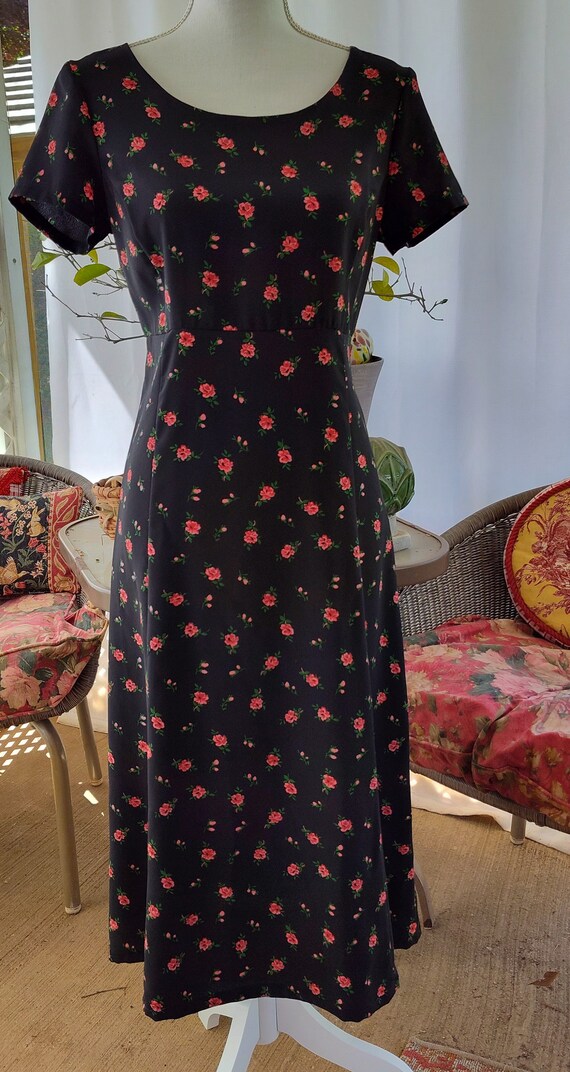 Vintage 90s Esprit Floral Maxi Spring Dress Summe… - image 1