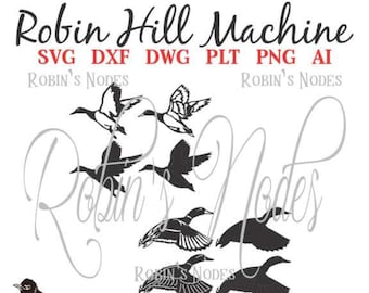 Mallard Ducks dxf svg files ~ CNC plasma cutting, laser metal art water jet milling router ~ Instant Download Duck in flight ready to cut