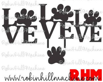 Love Paw Leash holder for CNC plasma DXF file ~ plasma cutting water jet laser ~ fishing file metal art CNC dog paw love svg plt
