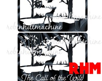 Elk Panel SVG DXF plt dwg files plasma cutting CNC laser metal art water jet milling router Instant Download cut ready woods trees custom