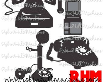 Vintage phone DXF SVG dwg plt files for plasma cutting CNC laser metal art water jet milling router Instant Download rotary dial telephone