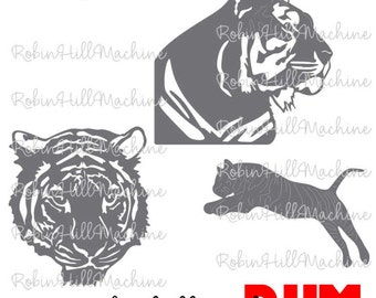 Tiger Collection dxf file svg files plasma cutting CNC laser metal art water jet milling router Instant Download