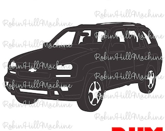 Chevy Trailblazer Blazer SUV caminhão dxf svg arquivos corte plasma CNC arte em metal a laser roteador de fresagem a jato de água Download instantâneo do arquivo do carro